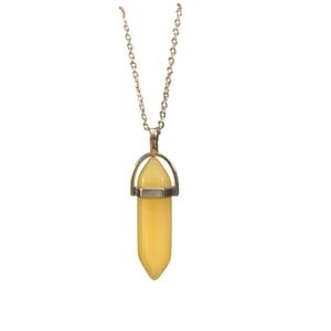 Chic Yellow Pendant Necklace with Silver Chain